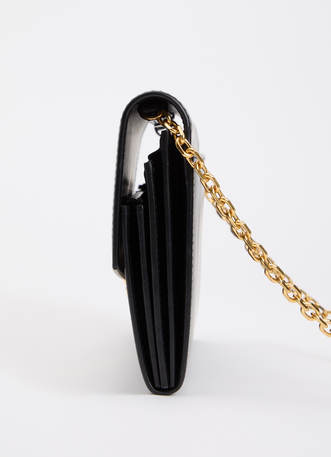 Gerard Darel Enveloppe clutch van leer met afneembare schouderriem - detail 2 zwart