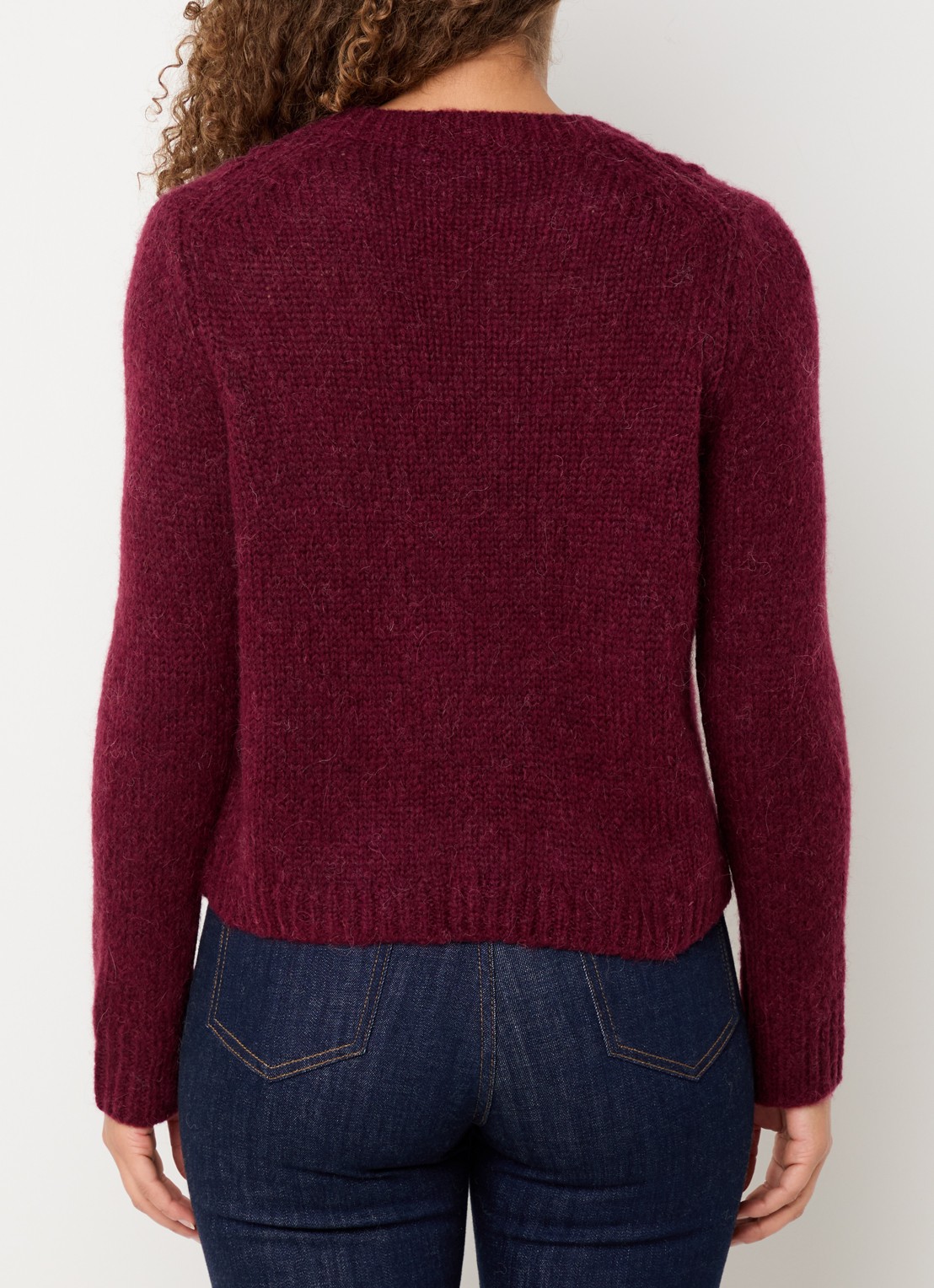 Gerard Darel Esperanze grofgebreide pullover in alpaca wolblend - achterkant 2 bordeauxrood