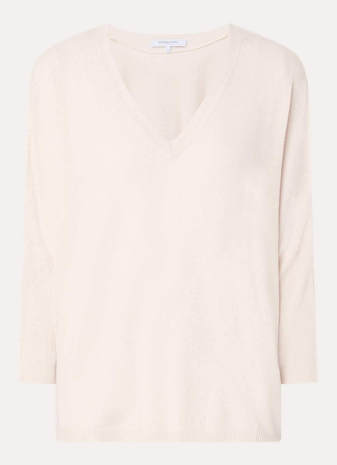 Gerard Darel Fijngebreide pullover van kasjmier - voorkant creme