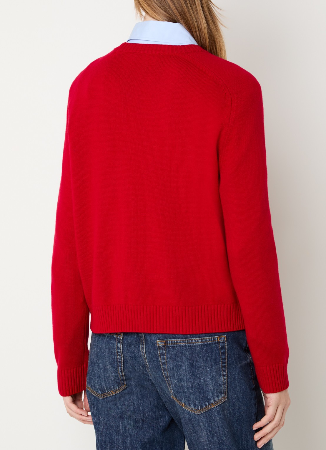 Gerard Darel Fijngebreide pullover van wol met logo - achterkant 3 rood