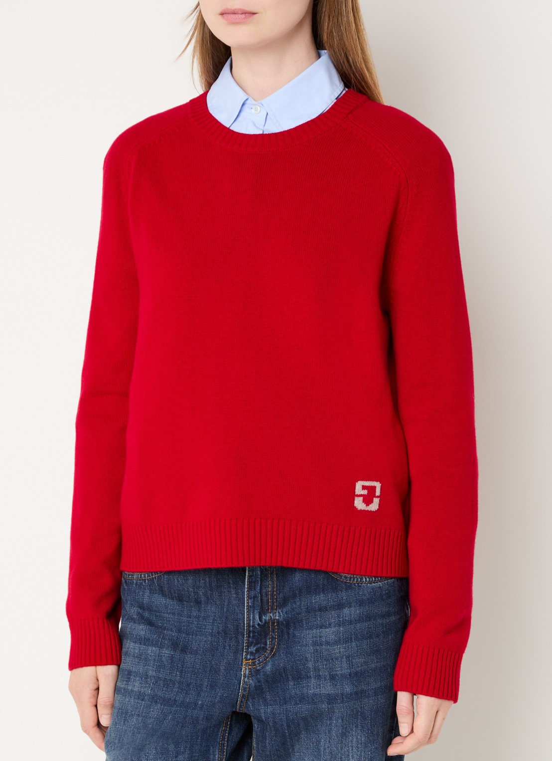 Gerard Darel Fijngebreide pullover van wol met logo - detail 4 rood