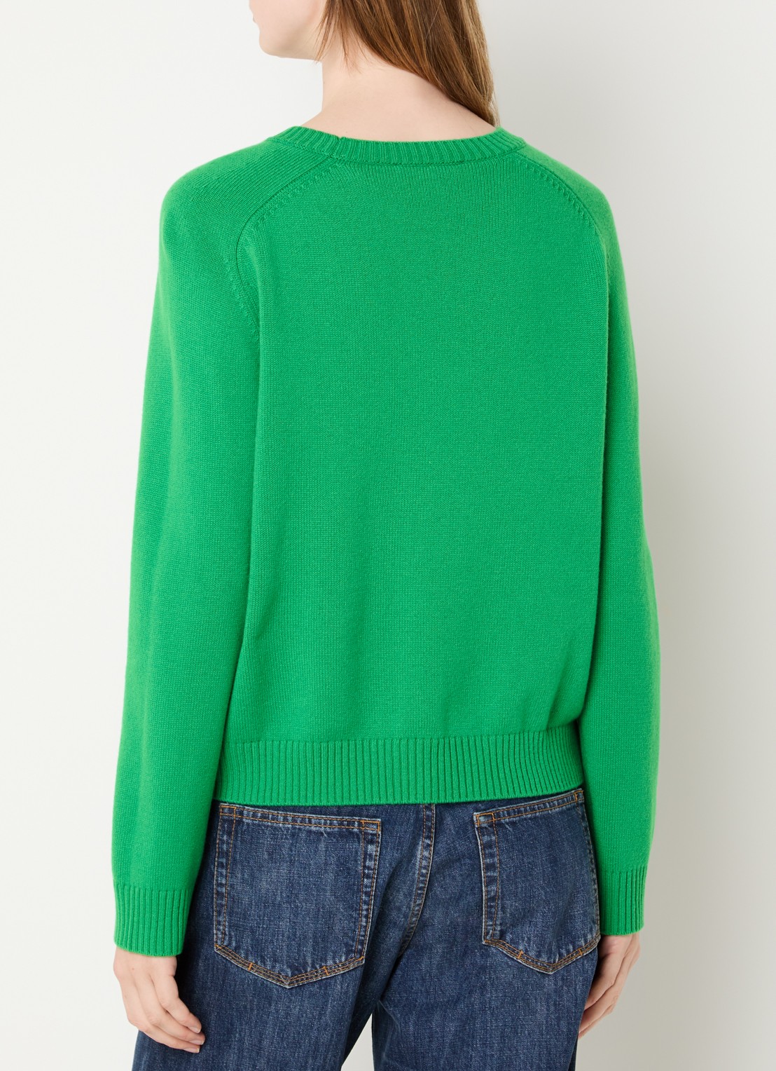 Gerard Darel Fijngebreide pullover van wol met logo - achterkant 3 groen