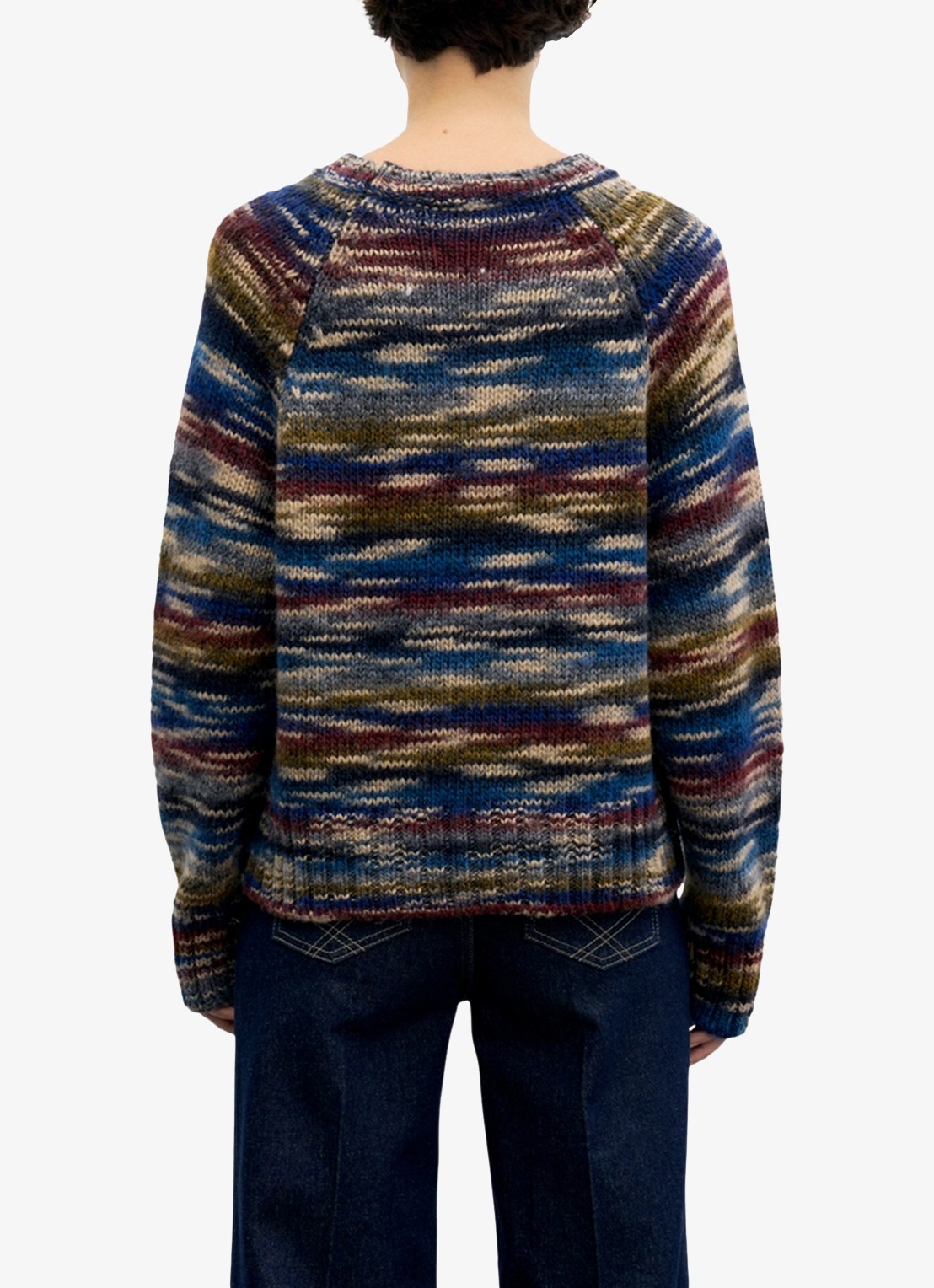 Gerard Darel Grofgebreide trui met ronde hals - achterkant multicolor