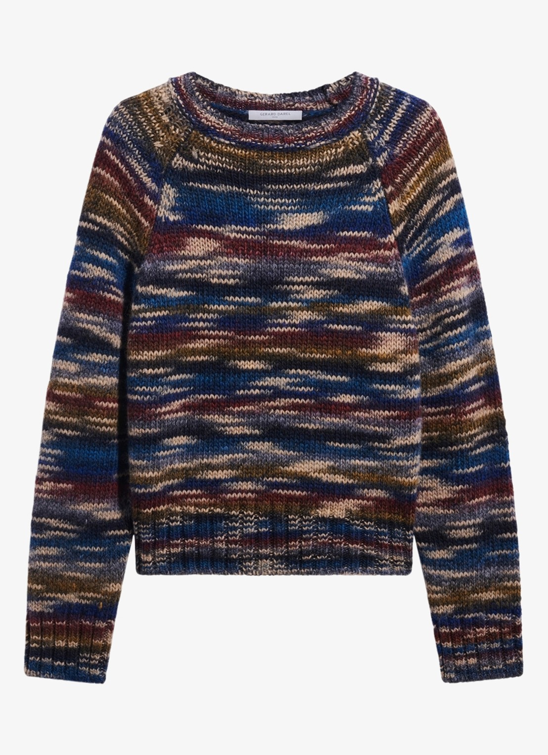 Gerard Darel Grofgebreide trui met ronde hals - voorkant 2 multicolor