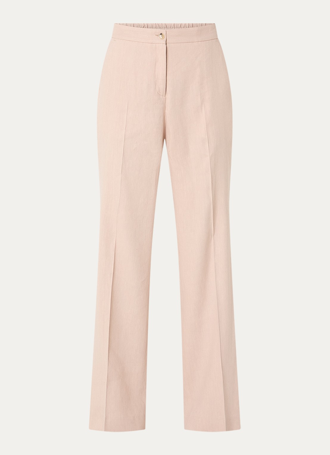 Gerard Darel High waist loose fit pantalon in linnenblend met steekzakken - voorkant 5 lichtroze