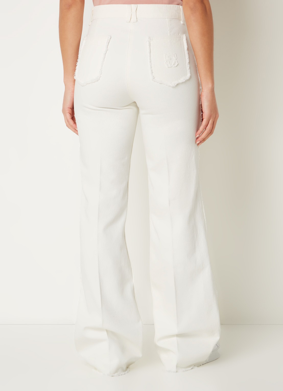 Gerard Darel High waist wide leg jeans met gekleurde wassing - achterkant gebroken wit