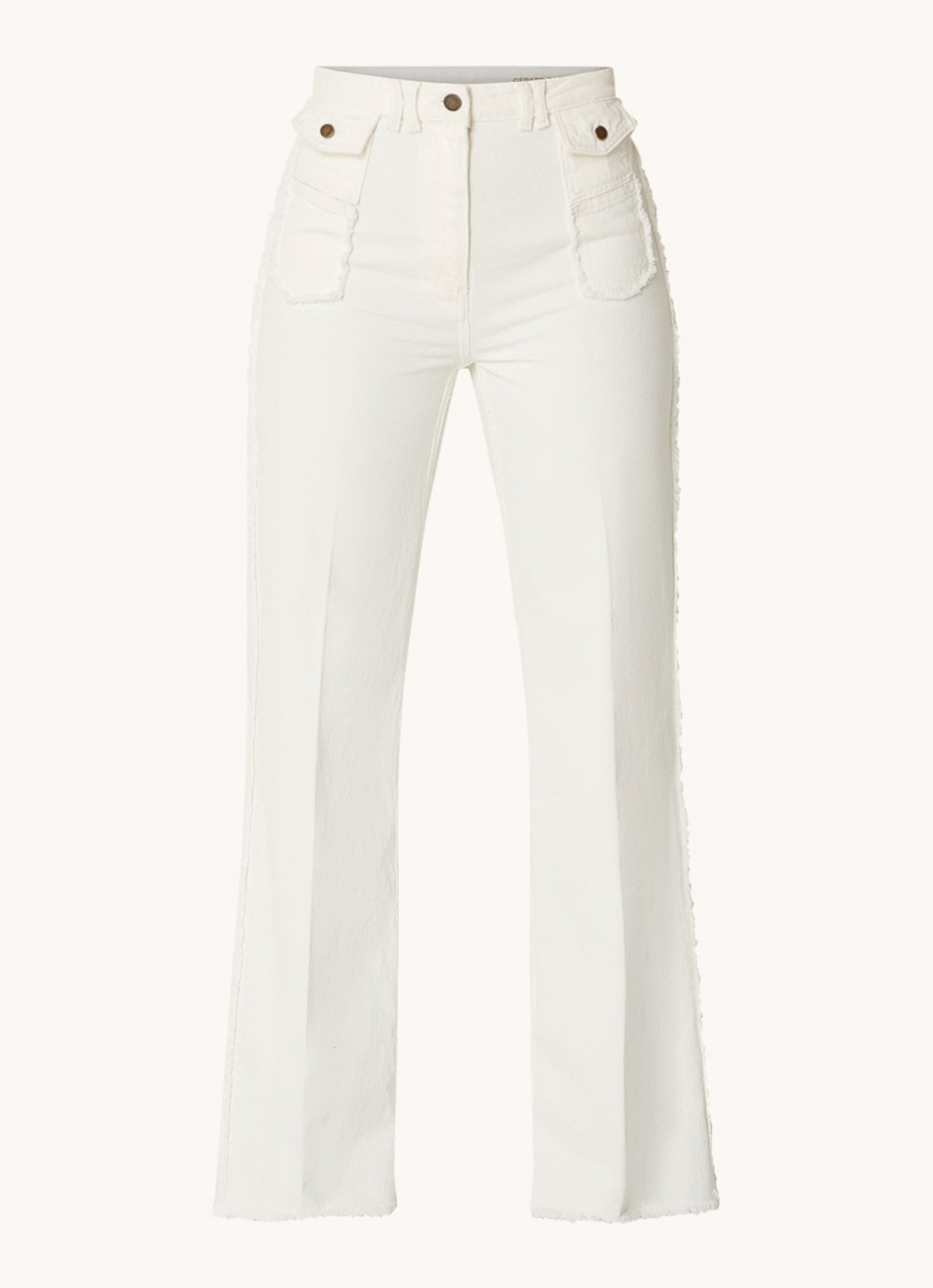 Gerard Darel High waist wide leg jeans met gekleurde wassing - voorkant 3 gebroken wit
