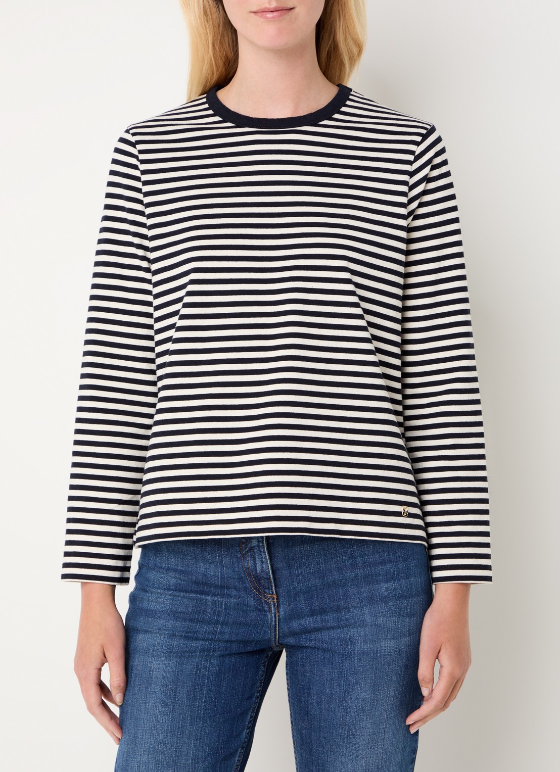 Gerard Darel Hulia longsleeve met streepprint - detail creme