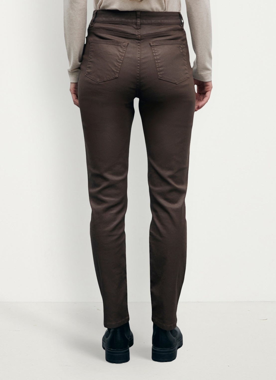 Gerard Darel Ilda high waist slim fit jeans - achterkant bruin