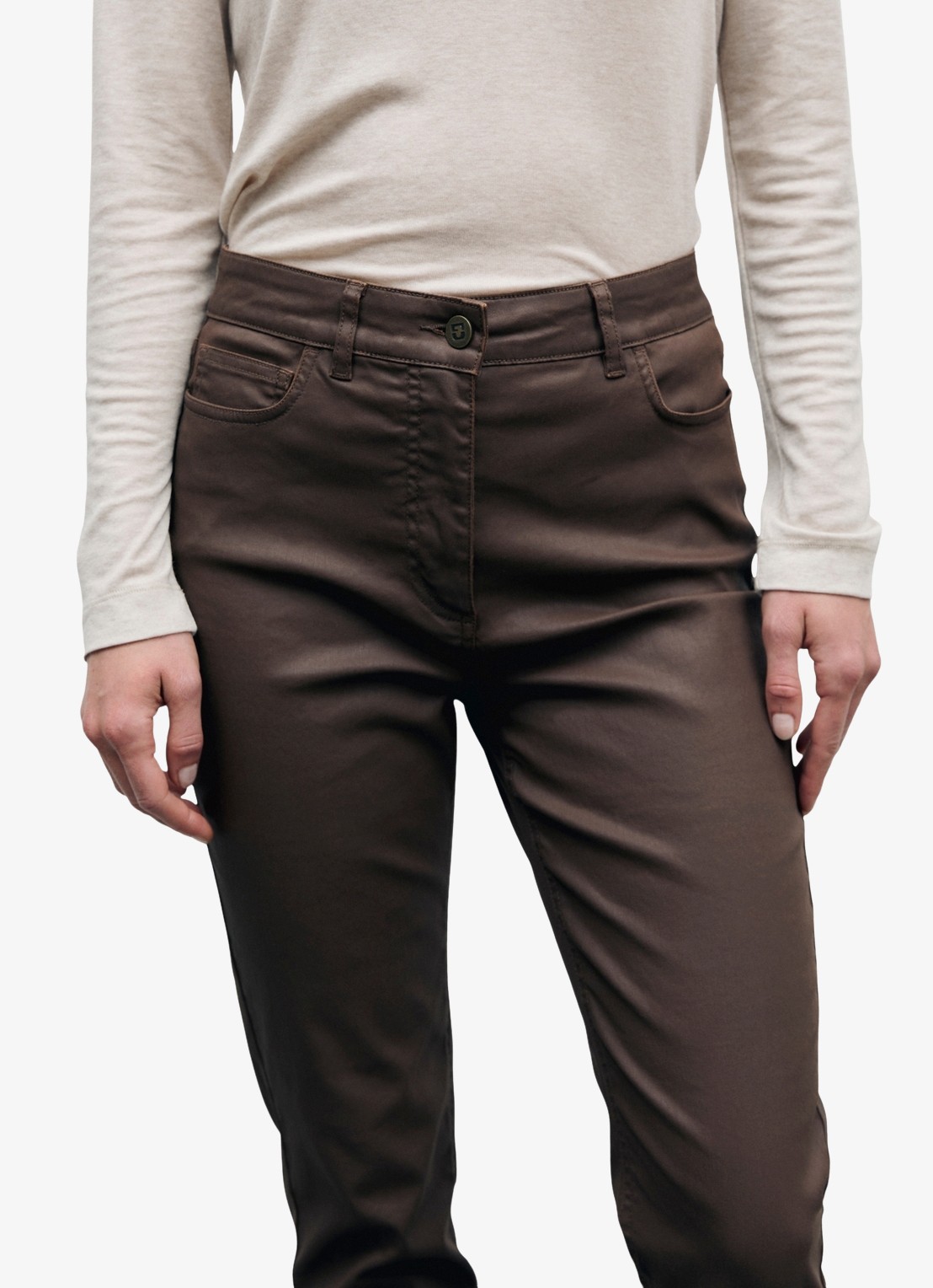 Gerard Darel Ilda high waist slim fit jeans - detail 2 bruin