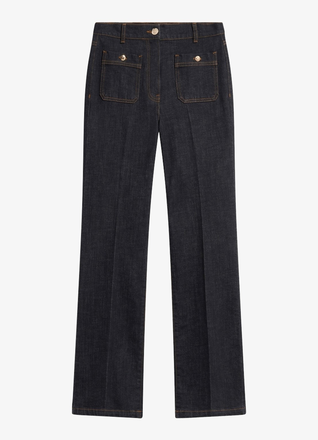 Gerard Darel Ivana high waist straight leg met donkere wassing - voorkant 2 zwart