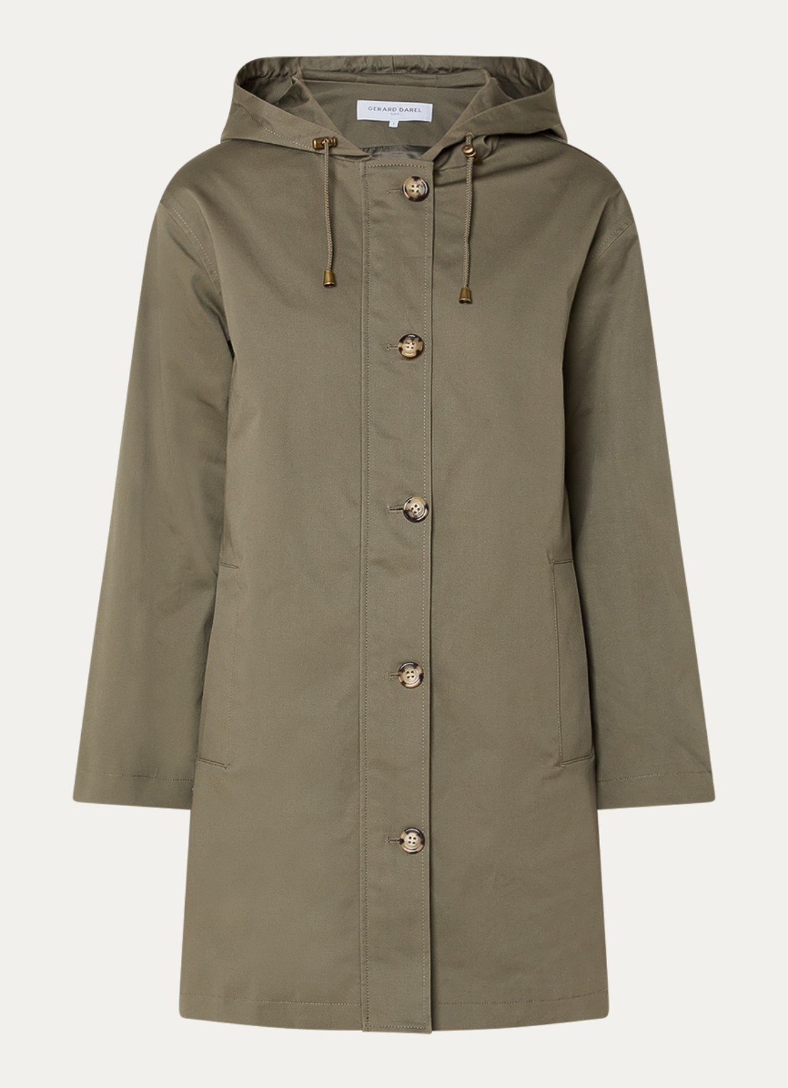 Gerard Darel Janaya parka met steekzakken - voorkant groen