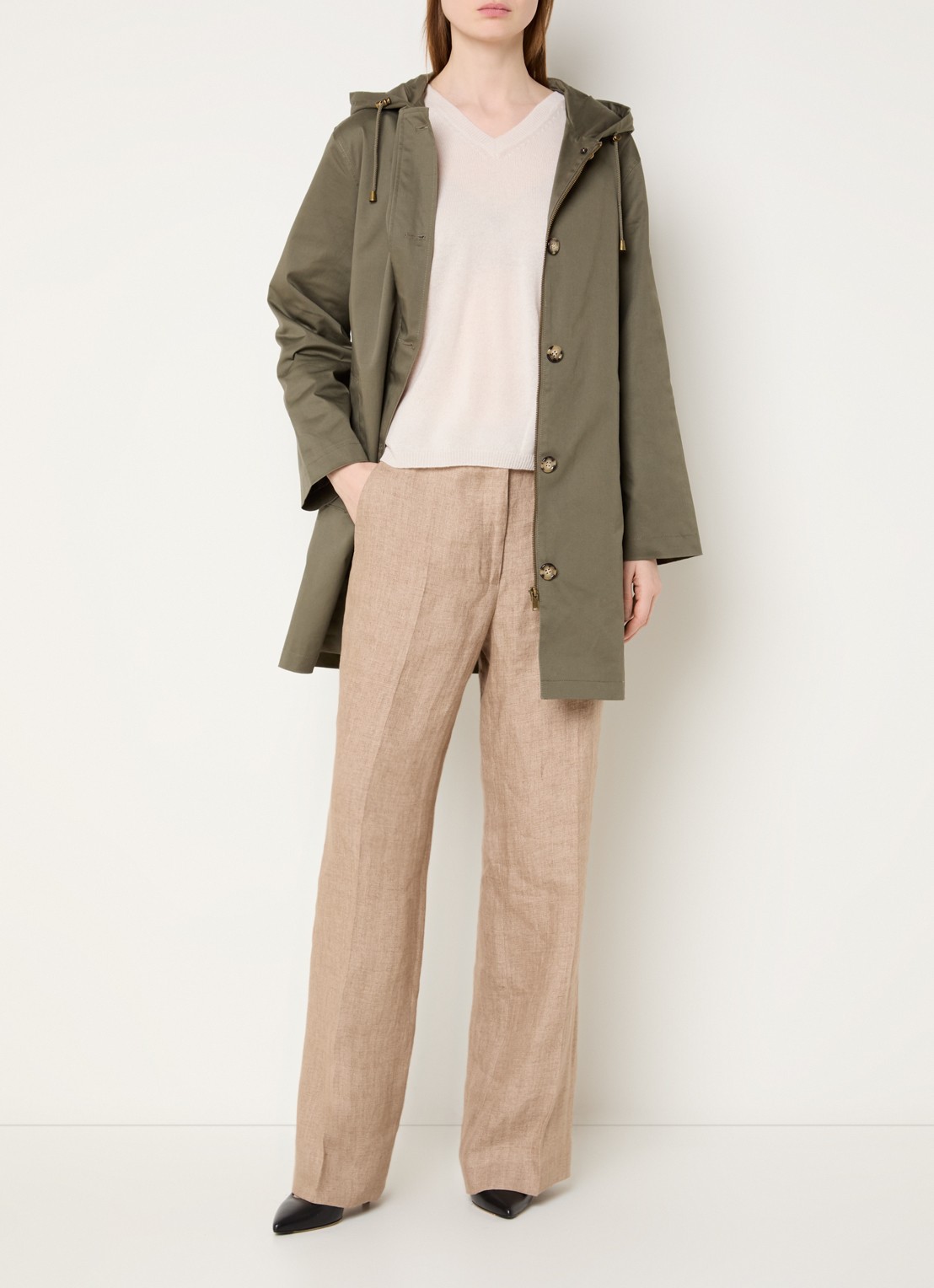 Gerard Darel Janaya parka met steekzakken - voorkant 2 groen
