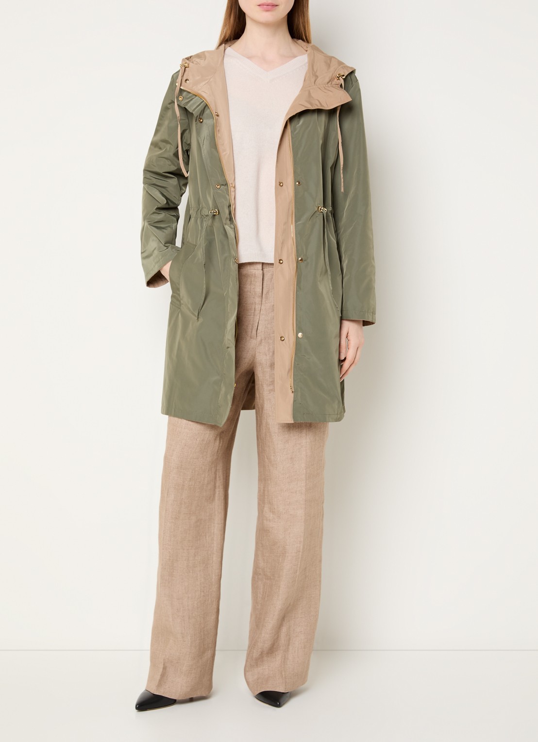 Gerard Darel Jannis reversible softshell jack met capuchon en steekzakken - voorkant 4 zand