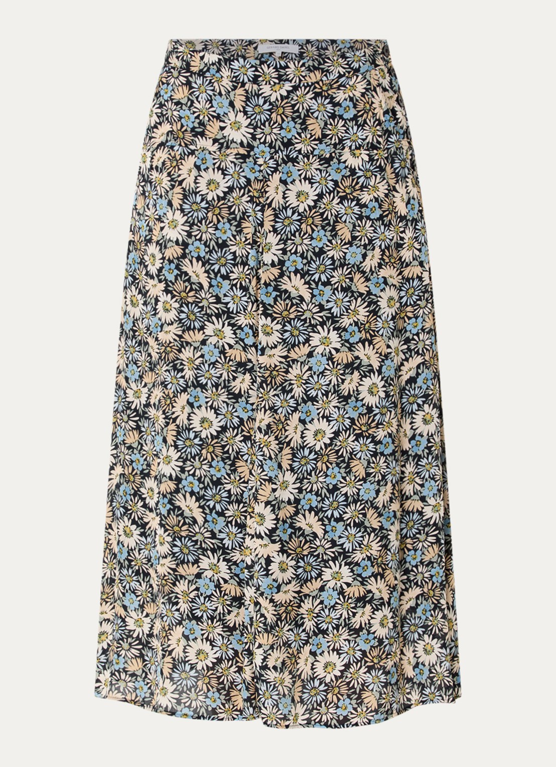 Gerard Darel Jelina midi rok met bloemenprint - voorkant 2 zwart