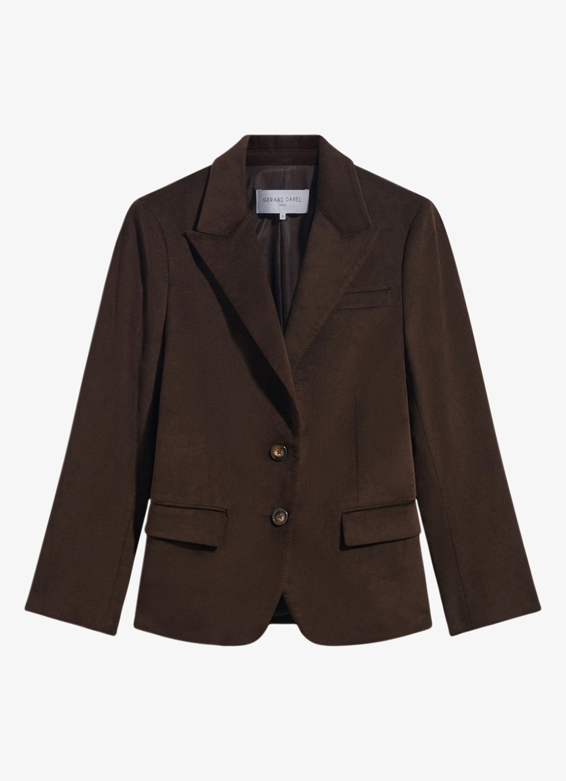 Gerard Darel Jem blazer van fluweel met klepzakken - voorkant 4 donkerbruin