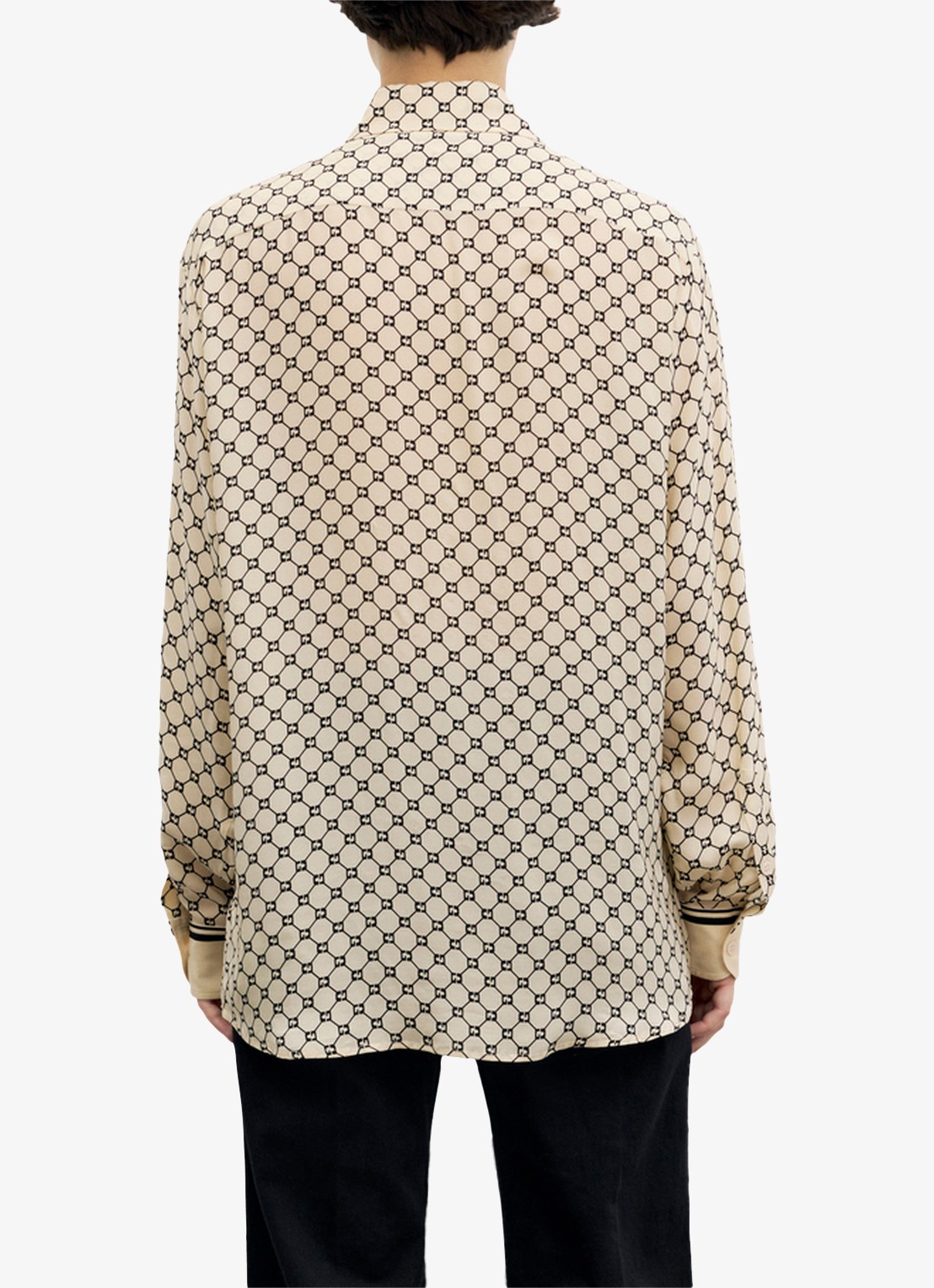 Gerard Darel Jimi blouse met monogram print - achterkant 2 creme