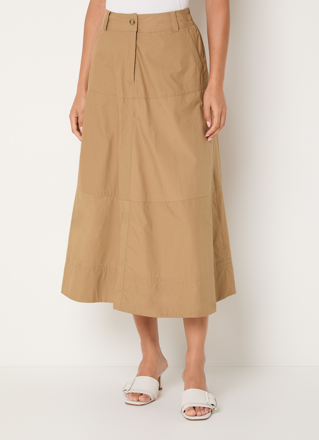 Gerard Darel Jina maxi A-lijn rok met steekzakken - detail 4 camel