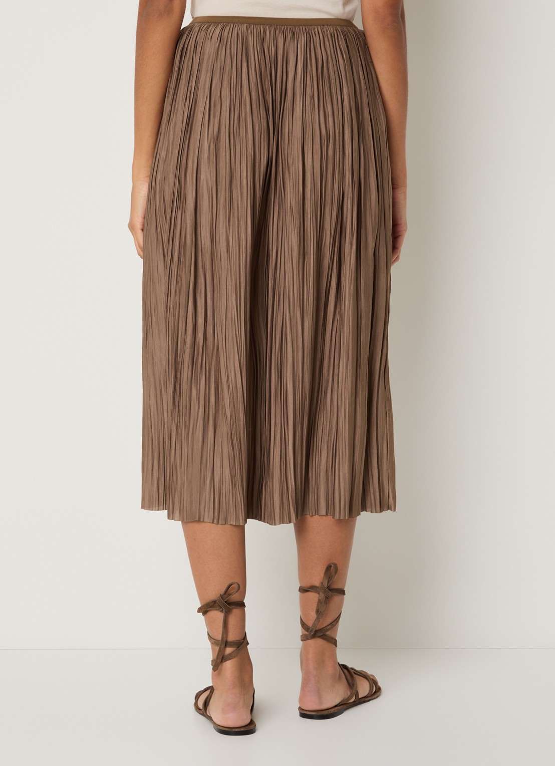 Gerard Darel Jocelyne midi rok met plissé - achterkant 4 bruin
