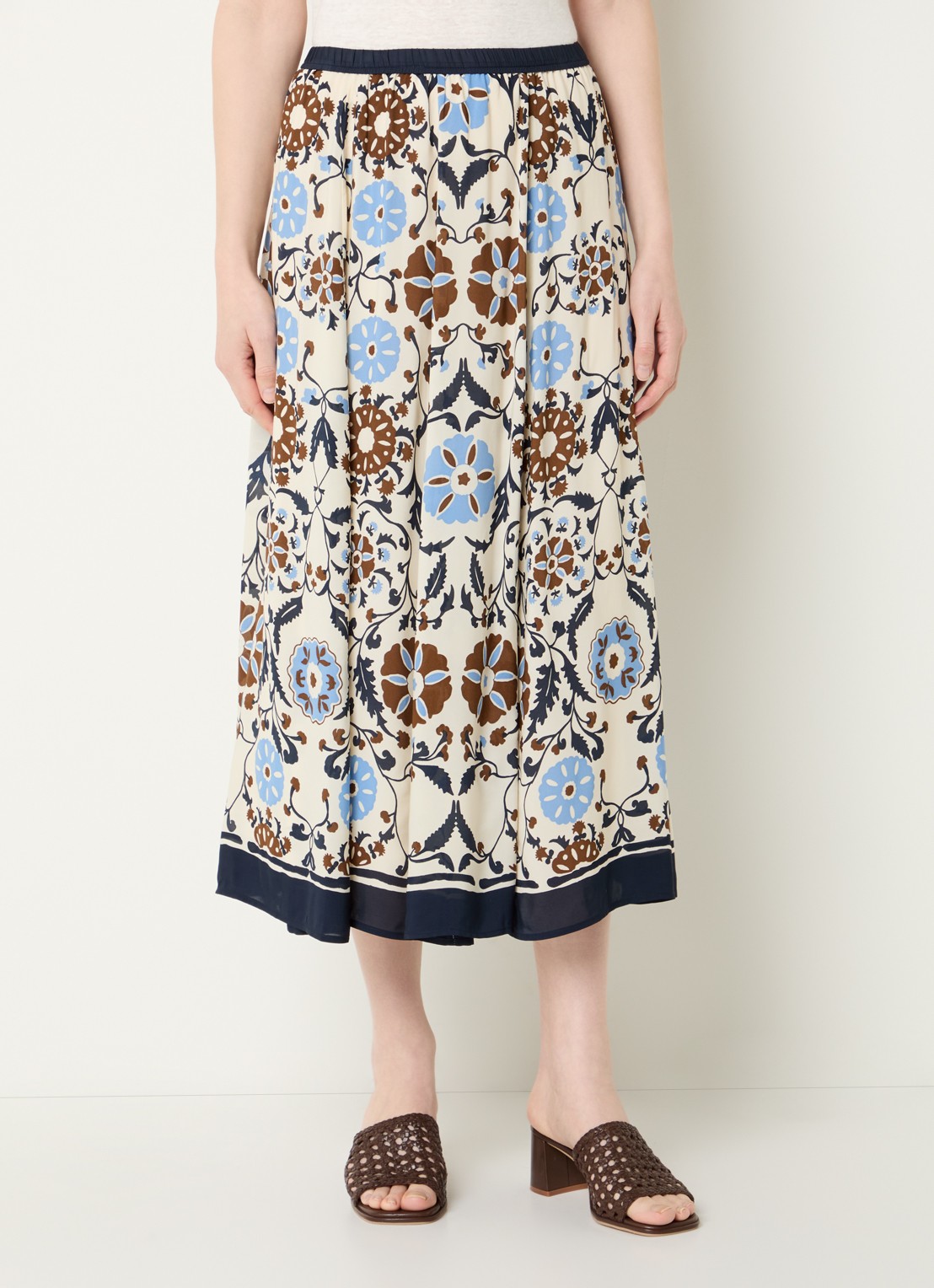 Gerard Darel Jonia midi rok met print - detail 3 blauw