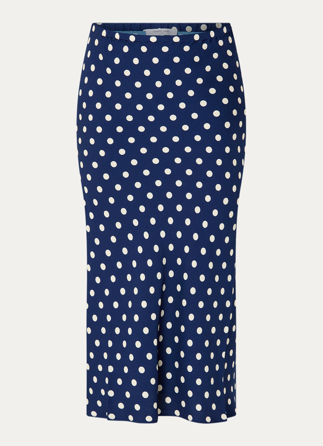 Gerard Darel Jovana midi rok met stippenprint - voorkant 2 donkerblauw