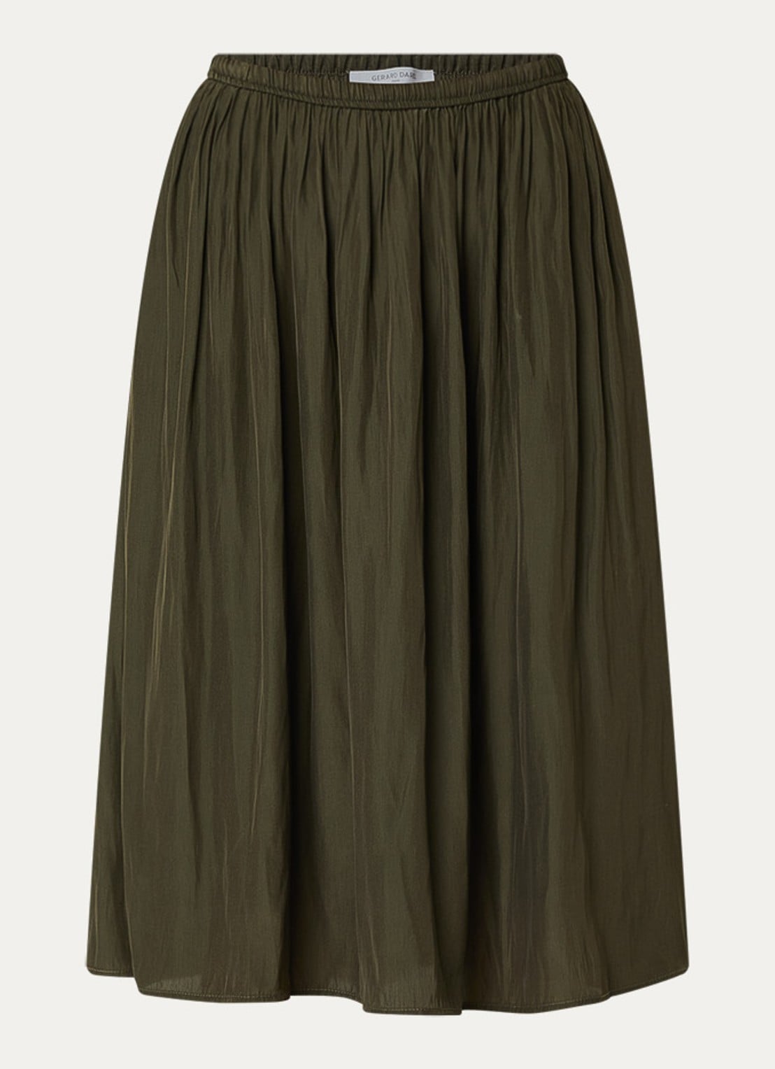 Gerard Darel Juliah midi rok met elastische band - voorkant 3 bronsgroen