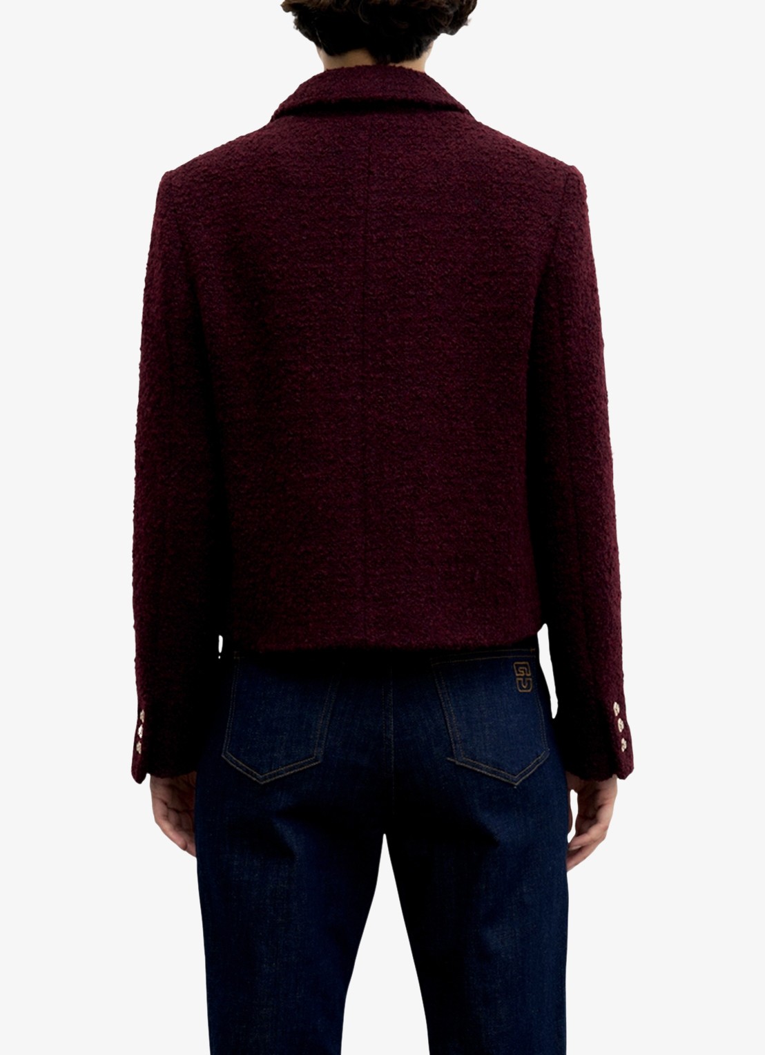 Gerard Darel Julie jack in wolblend - achterkant 3 bordeauxrood