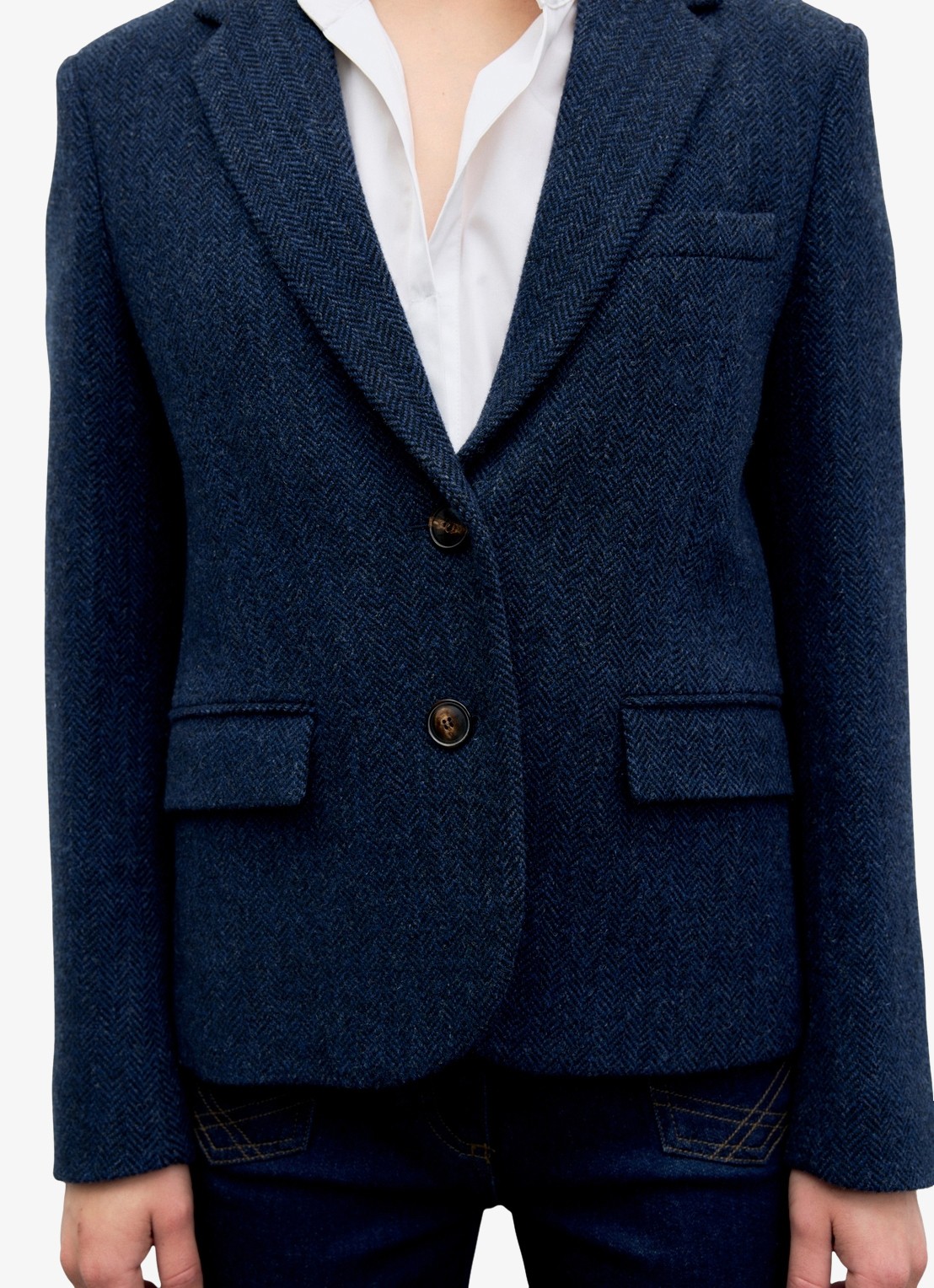 Gerard Darel Juliet blazer van wol - detail 2 donkerblauw