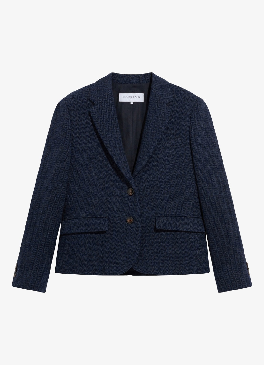 Gerard Darel Juliet blazer van wol - voorkant 4 donkerblauw