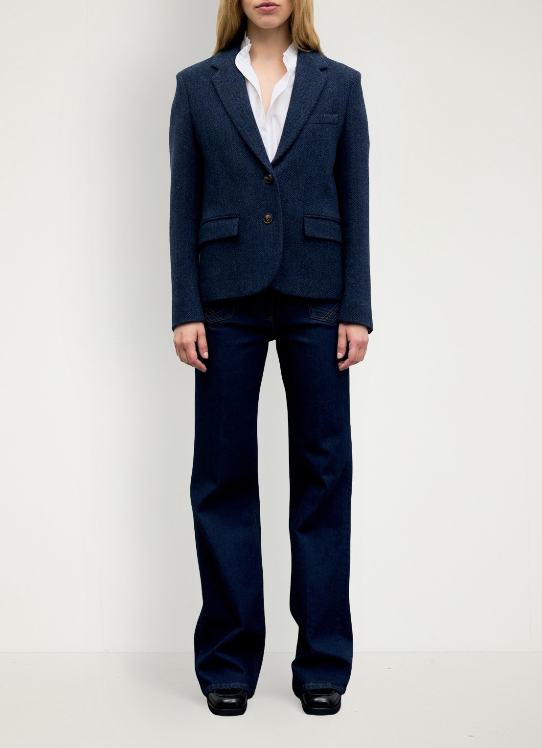 Gerard Darel Juliet blazer van wol - voorkant 5 donkerblauw