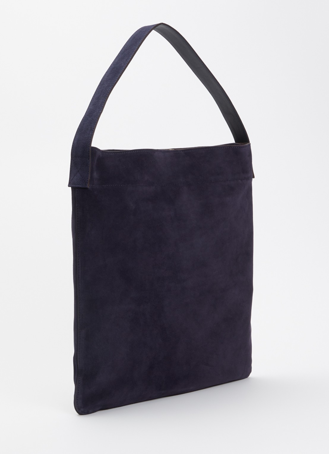 Gerard Darel Lady GD shopper van suède met logo - achterkant 2 donkerblauw