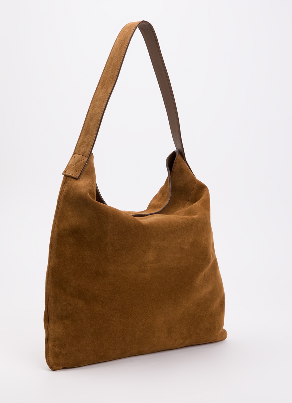 Gerard Darel Lady GD shopper van suède met logo - achterkant 5 cognac