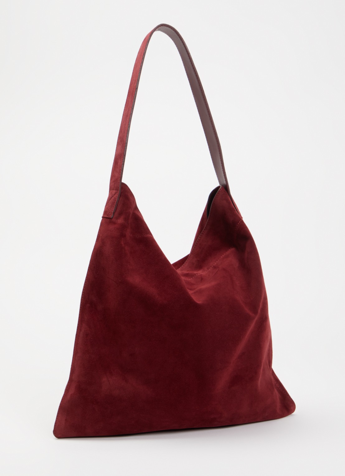 Gerard Darel Lady schoudertas van suède met uitneembaar etui - achterkant 5 bordeauxrood
