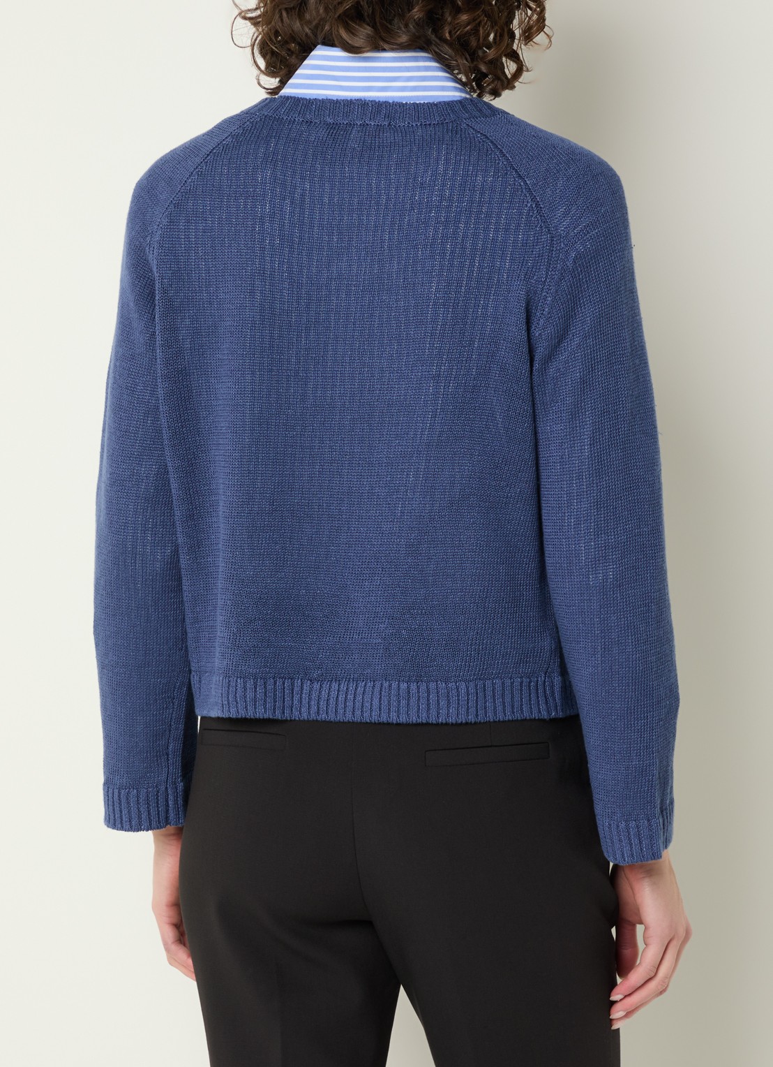 Gerard Darel Laurana grofgebreide trui van linnen - achterkant 4 donkerblauw
