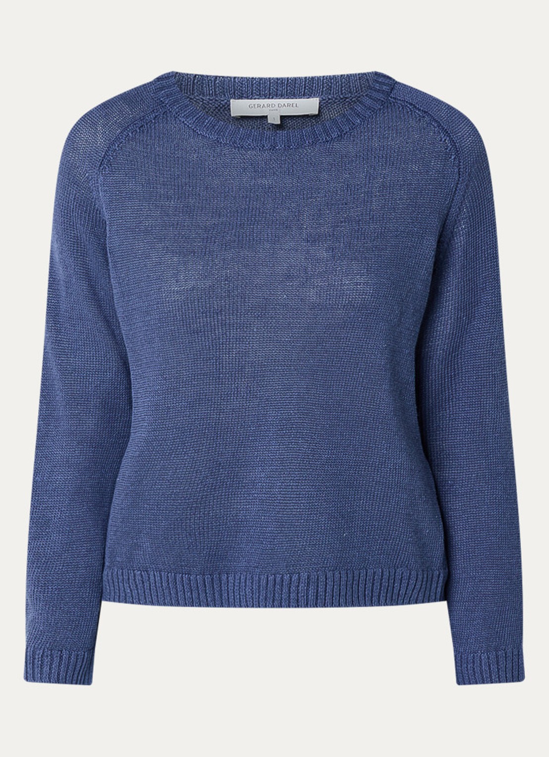 Gerard Darel Laurana grofgebreide trui van linnen - voorkant donkerblauw