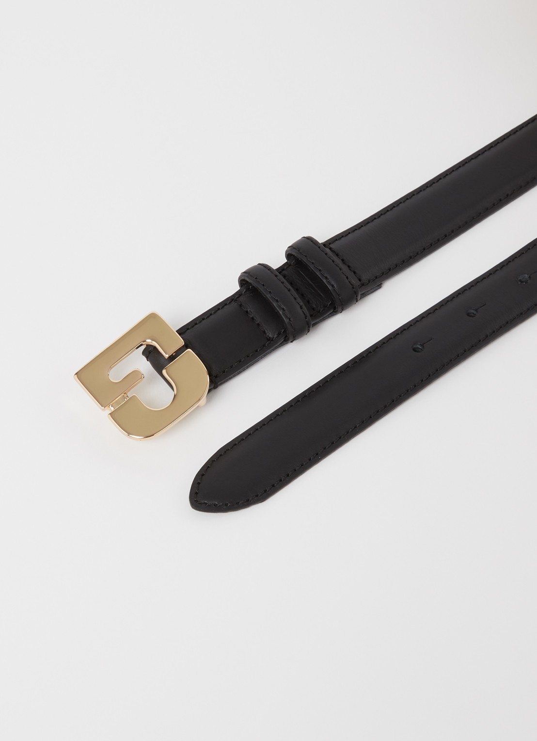 Gerard Darel Lauren riem van leer met logo  - detail 2 zwart