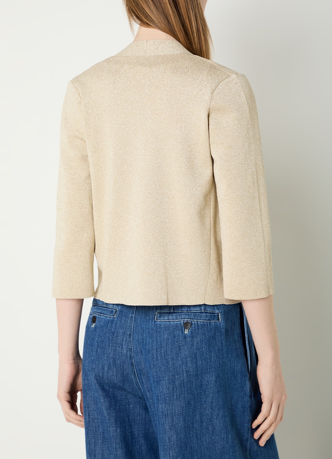 Gerard Darel Lavina openvallend vest met lurex - achterkant 2 beige
