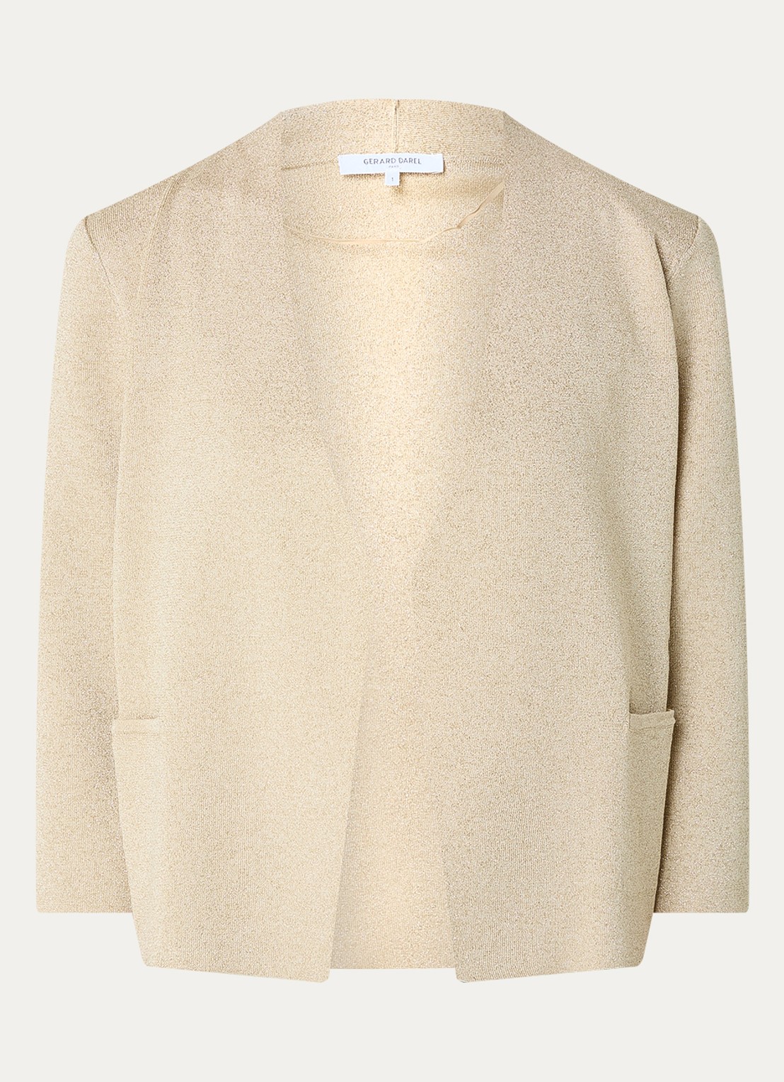 Gerard Darel Lavina openvallend vest met lurex - voorkant 3 beige