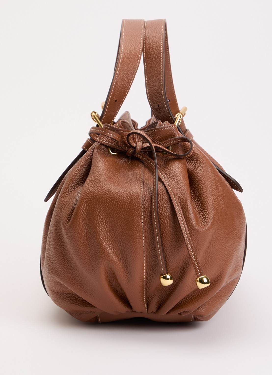 Gerard Darel LE 24H handtas van leer met afneembare schouderriem  - detail 2 roodbruin