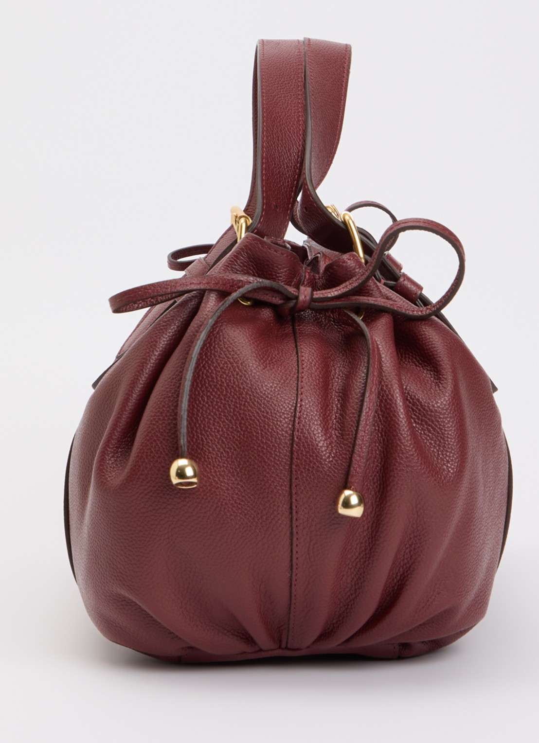 Gerard Darel Le 24H handtas van leer met afneembare schouderriem - detail 3 bordeauxrood
