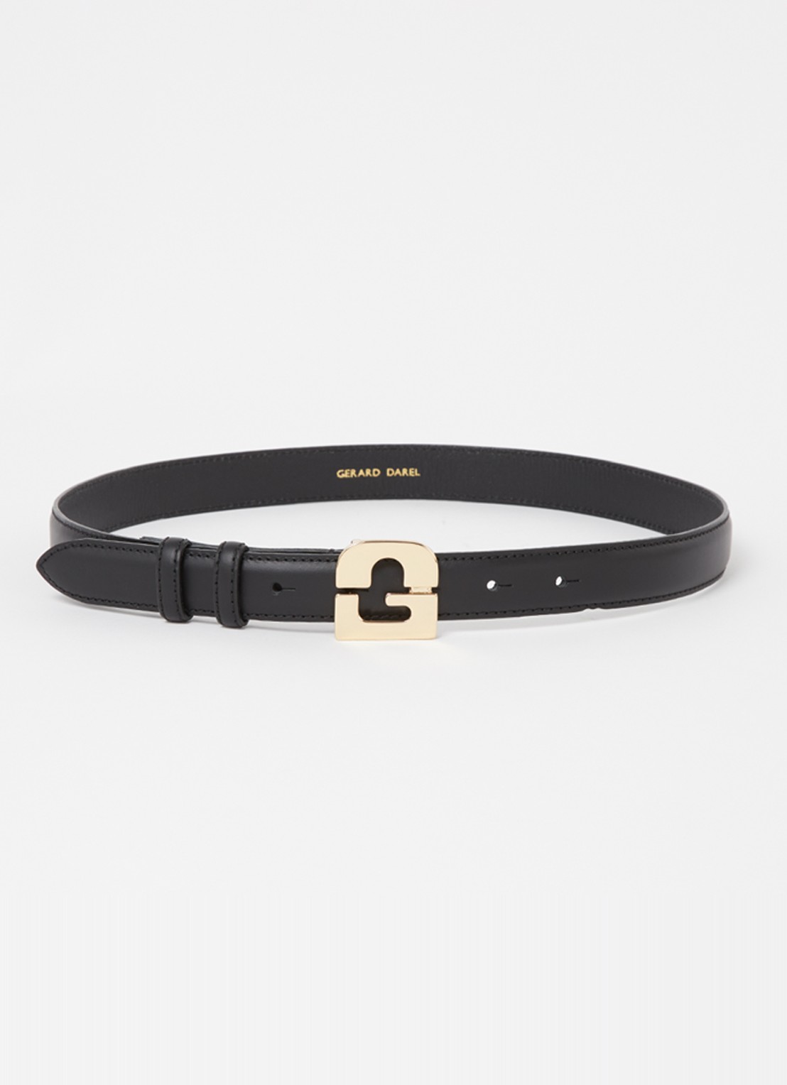 Gerard Darel Le Lauren riem van leer met logo - voorkant 2 zwart