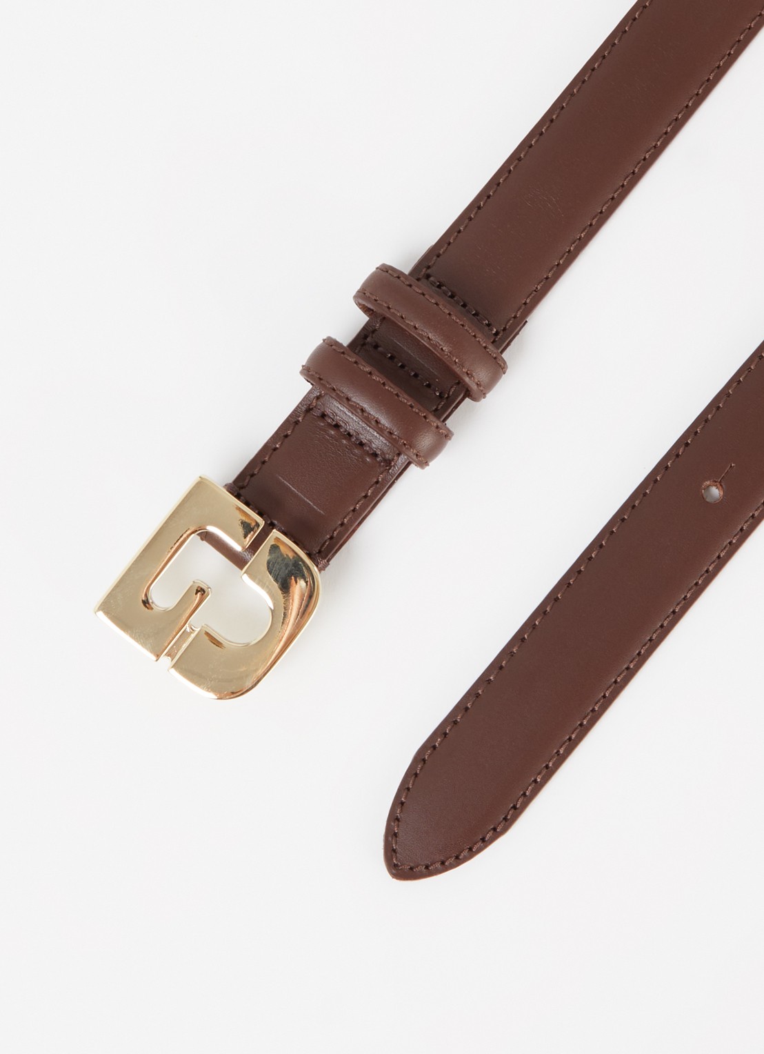 Gerard Darel Le Lauren riem van leer met logo - detail hazelnootbruin