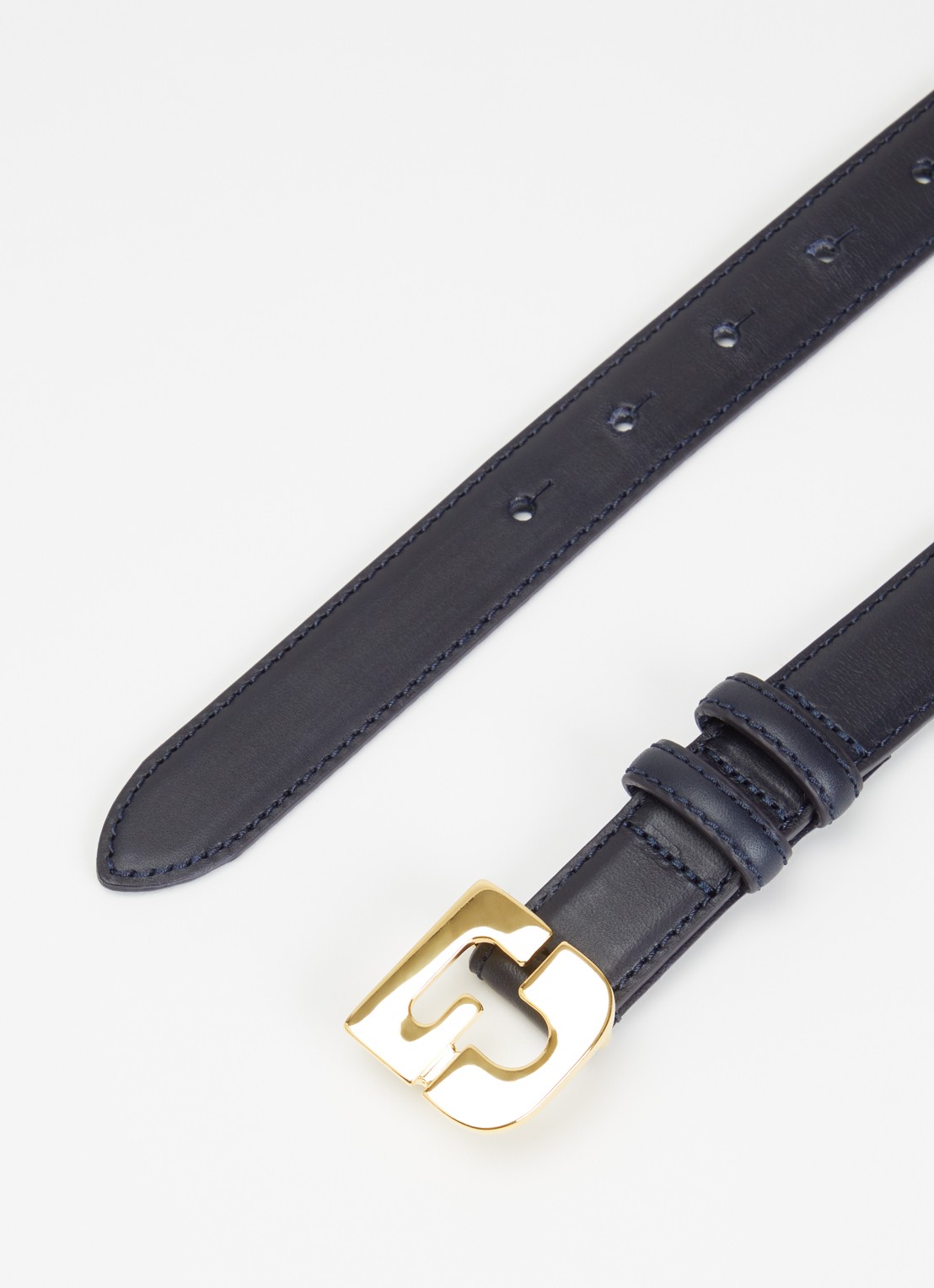 Gerard Darel Le Lauren riem van leer met logo - detail donkerblauw