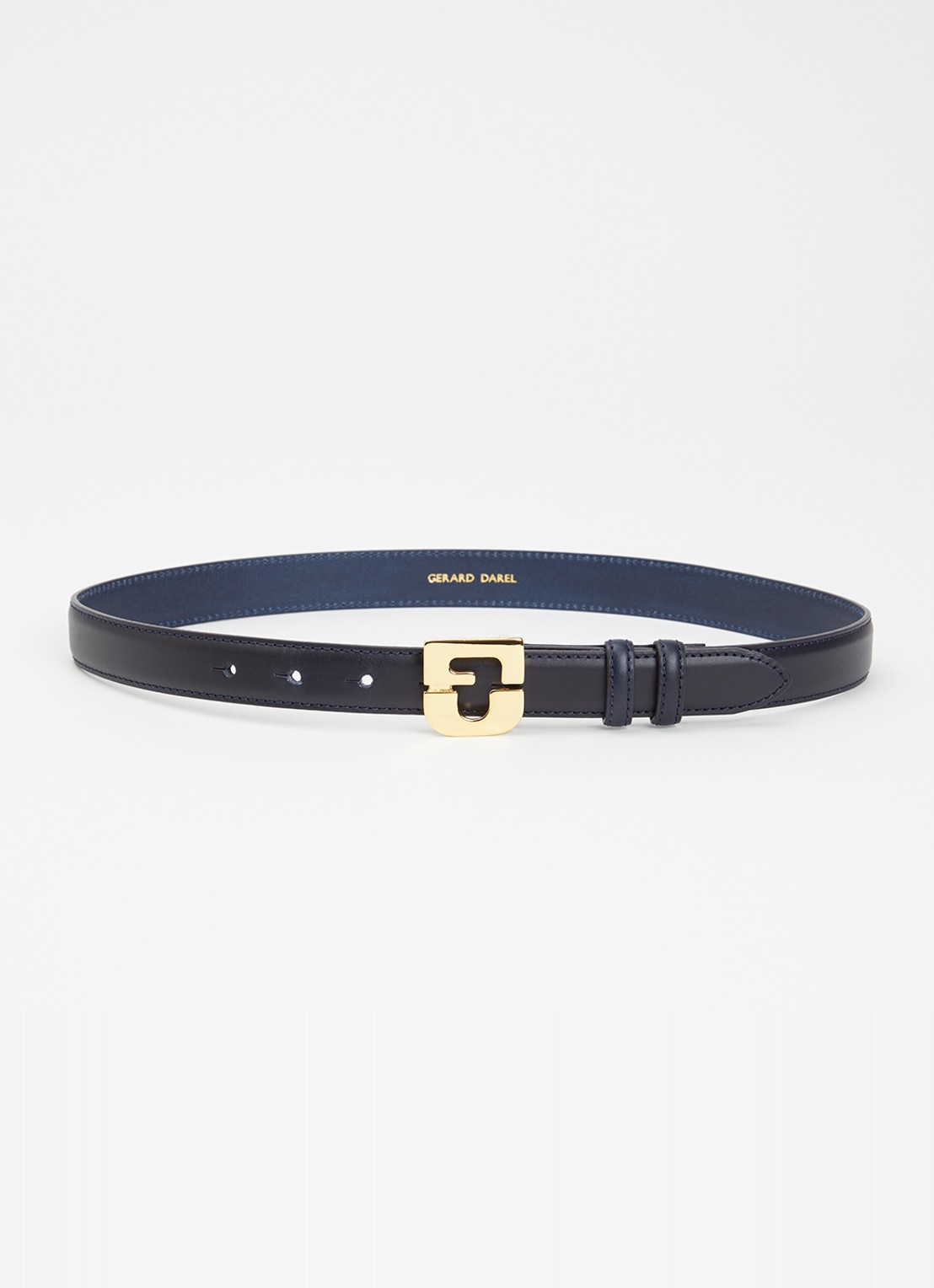 Gerard Darel Le Lauren riem van leer met logo - voorkant 2 donkerblauw