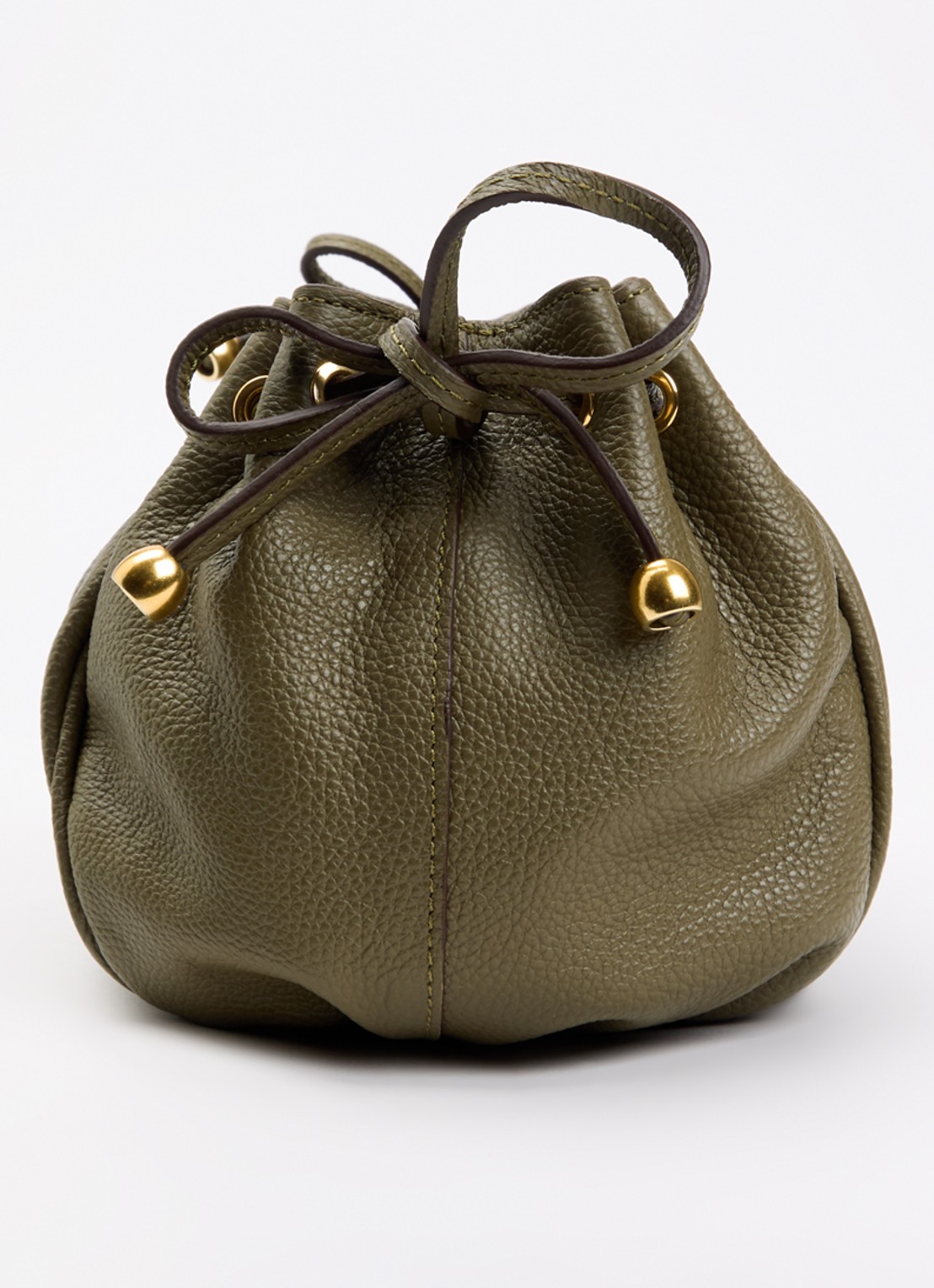 Gerard Darel Le mini 24 clutch van leer met afneembare schouderriem  - detail 4 legergroen