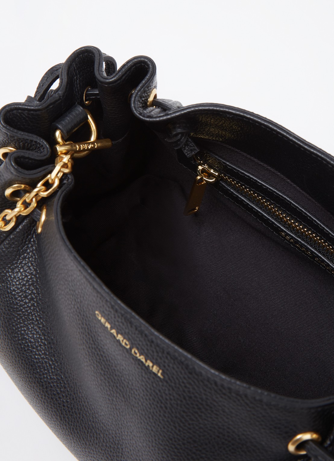Gerard Darel Le Mini 24 crossbodytas van leer - detail 2 zwart
