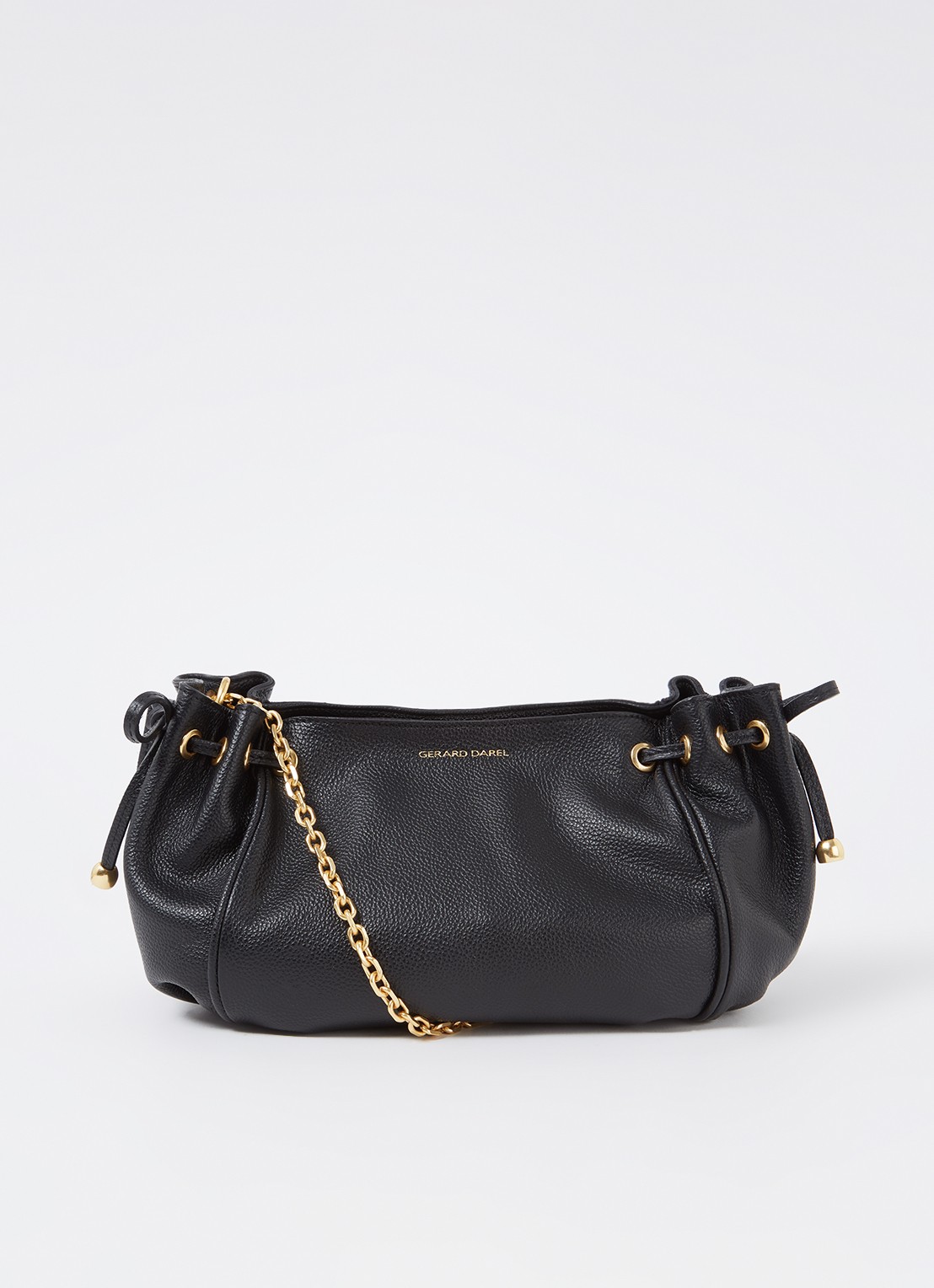 Gerard Darel Le Mini 24 crossbodytas van leer - voorkant zwart