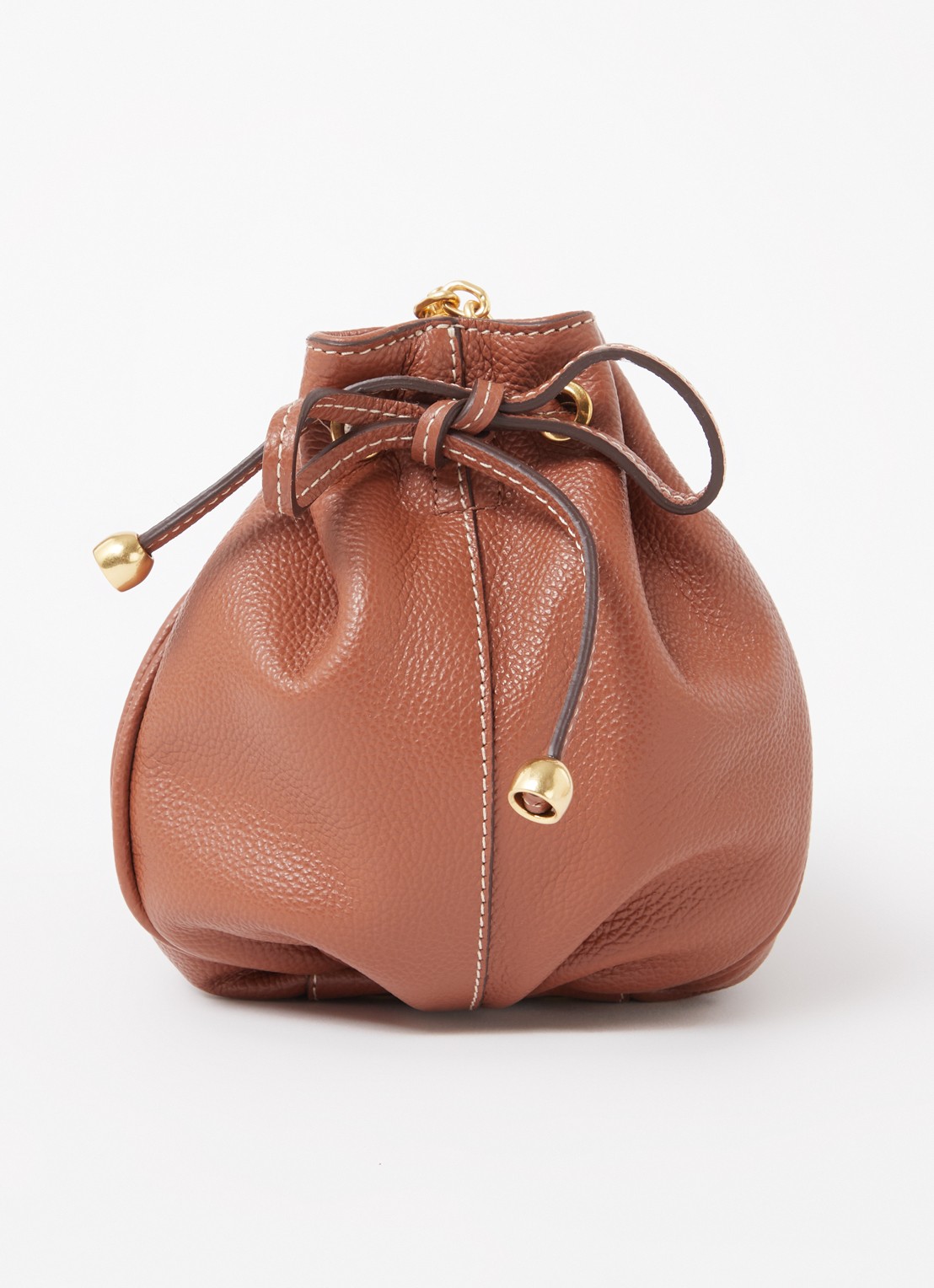 Gerard Darel Le Mini 24 crossbodytas van leer - detail 4 oranjebruin