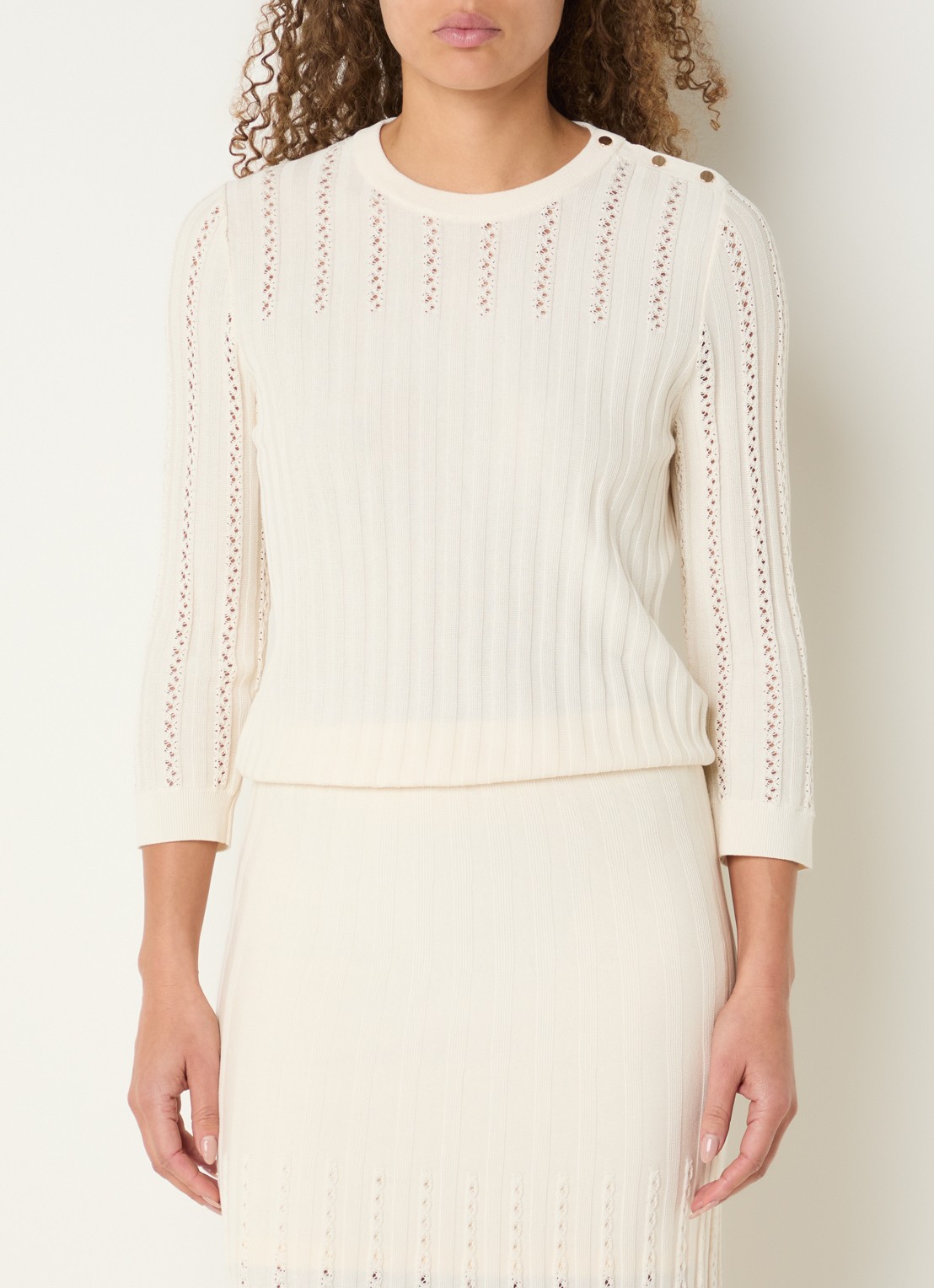 Gerard Darel Lhena tuniek met bloemenprint - detail 4 creme
