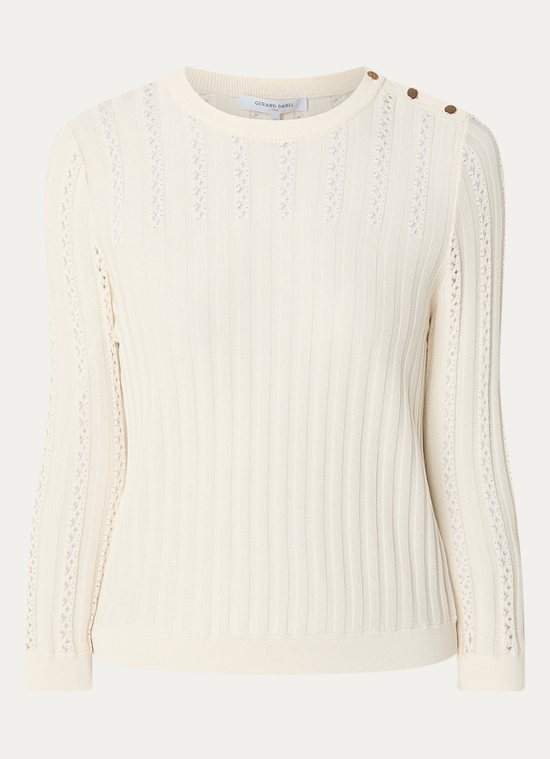 Gerard Darel Lhena tuniek met bloemenprint - voorkant creme